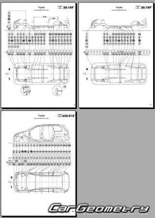 Toyota Gaia (XM1# CM1#) 1998-2004 (RH Japanese market) Body dimensions