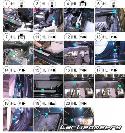 Toyota Gaia (XM1# CM1#) 1998-2004 (RH Japanese market) Body dimensions