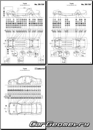 Toyota Celsior (UCF20 UCF21) 1994-2000 (RH Japanese market) Body dimensions