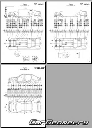 Toyota Celsior (UCF30 UCF31) 2000-2006 (RH Japanese market) Body dimensions