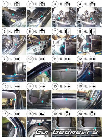 Toyota Celsior (UCF30 UCF31) 2000-2006 (RH Japanese market) Body dimensions