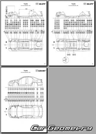 Toyota Camry (ACV30, ACV35) 2001-2006 (RH Japanese market) Body dimensions