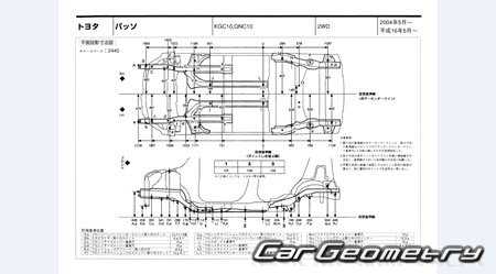 Toyota Passo (KGC10 KGC15 QNC10) 2004-2010 (RH Japanese market) Body dimensions