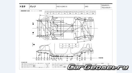 Toyota Passo (KGC10 KGC15 QNC10) 2004-2010 (RH Japanese market) Body dimensions