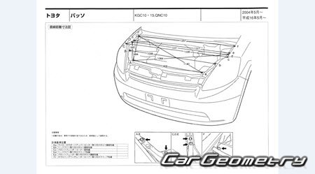 Toyota Passo (KGC10 KGC15 QNC10) 2004-2010 (RH Japanese market) Body dimensions