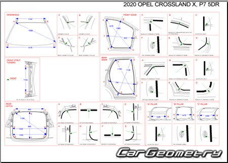   Opel Crossland X 2017-2024 Body dimensions