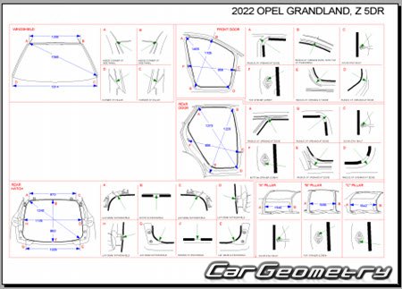 Opel Grandland X 2017-2024 Body dimensions