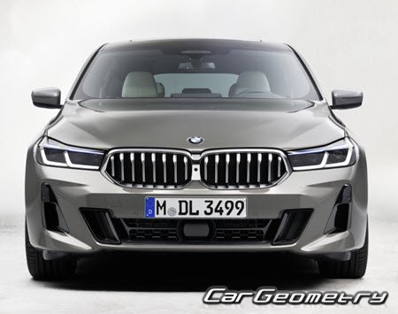 Кузовные размеры BMW 6 Series Gran Turismo (G32) 2018-2025, Размеры кузова БМВ 6 серии Г32