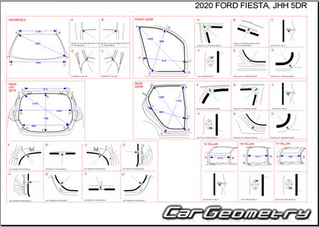 Ford Fiesta 2017-2024 (5DR Hatchback) Body dimensions