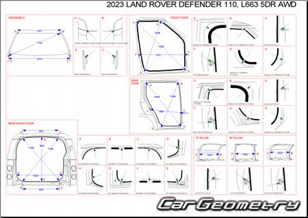   Land Rover Defender 110 (L663) 2020-2028 Body dimensions