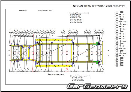   Nissan Titan (A61) 2016-2024 Body dimensions