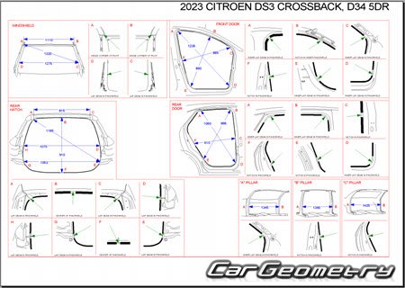 Citroen DS 3 Crossback 2018-2025 Body dimensions