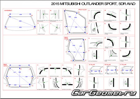   Mitsubishi Outlander Sport USA 2015-2018 Body dimensions