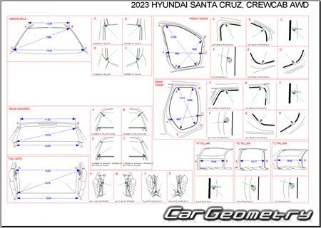   Hyundai Santa Cruz 2021-2028 Body dimensions