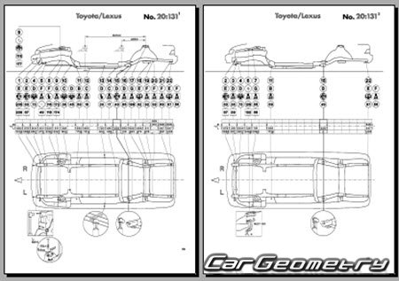 Toyota Avalon (MCX10) 19942000 (RH Japanese market) Body dimensions