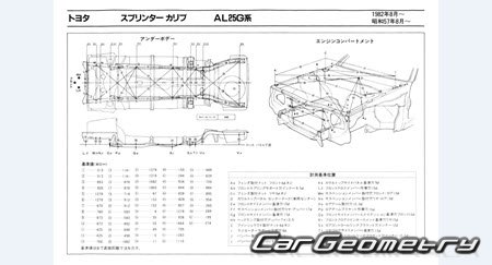 Toyota Sprinter Carib (AL25G) 1982-1988 (RH Japanese market) Body dimensions