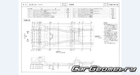 Toyota Century (VG40 VG45) 19821997 (RH Japanese market) Body dimensions