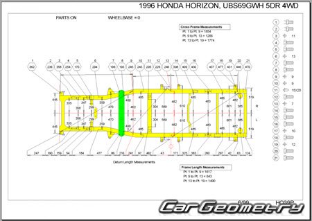 Honda Horizon (UBS) 1994-1999 (RH Japanese market) Body dimensions