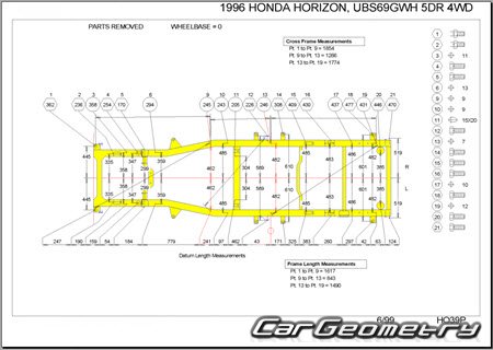 Honda Horizon (UBS) 1994-1999 (RH Japanese market) Body dimensions