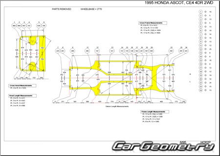   Honda Ascot & Rafaga (CE4 CE5) 1993-1997 (RH Japanese market) Body dimensions