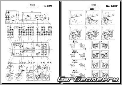   Honda Ascot & Rafaga (CE4 CE5) 1993-1997 (RH Japanese market) Body dimensions