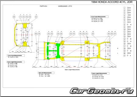 Honda Accord (CD3-8 CE1) 1993-1997 (RH Japanese market) Body dimensions