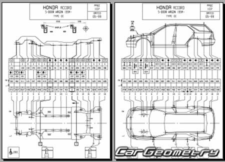 Honda Accord (CD3-8 CE1) 1993-1997 (RH Japanese market) Body dimensions