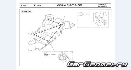 Honda Accord (CD3-8 CE1) 1993-1997 (RH Japanese market) Body dimensions