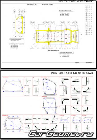 Toyota Ist (NCP60 NCP61 NCP65) 20022007 (RH Japanese market) Body dimensions