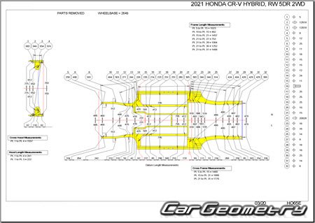   Honda CR-V Hybrid (RT RW) 2017-2023 Body dimensions