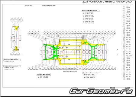   Honda CR-V Hybrid (RT RW) 2017-2023 Body dimensions