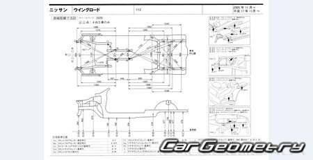 Nissan Wingroad (Y12) 20052018 (RH Japanese market) Body dimensions