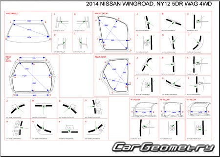 Nissan Wingroad (Y12) 20052018 (RH Japanese market) Body dimensions