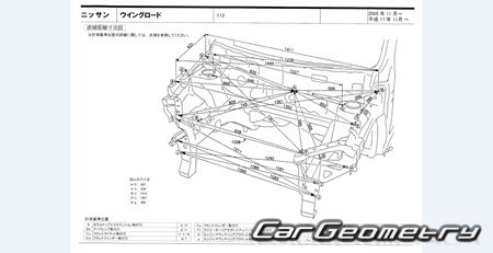 Nissan Wingroad (Y12) 20052018 (RH Japanese market) Body dimensions