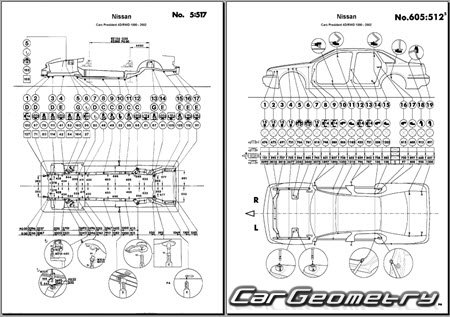   Nissan President (G50) 1990-2002 (RH Japanese market) Body dimensions