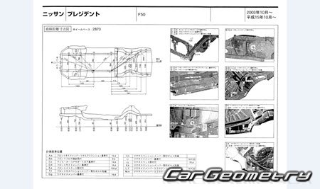   Nissan President (PGF50) 2003-2010 (RH Japanese market) Body dimensions