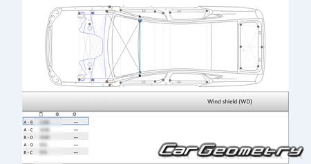   Nissan Fuga (Y50) 2004-2010 (RH Japanese market) Body dimensions