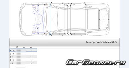   Nissan Fuga (Y50) 2004-2010 (RH Japanese market) Body dimensions