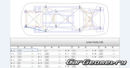   Nissan Fuga Hybrid (HY51) 2010-2017 (RH Japanese market) Body dimensions