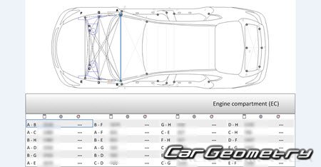   Nissan Fuga Hybrid (HY51) 2010-2017 (RH Japanese market) Body dimensions