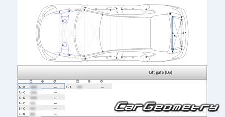   Nissan Fuga Hybrid (HY51) 2010-2017 (RH Japanese market) Body dimensions