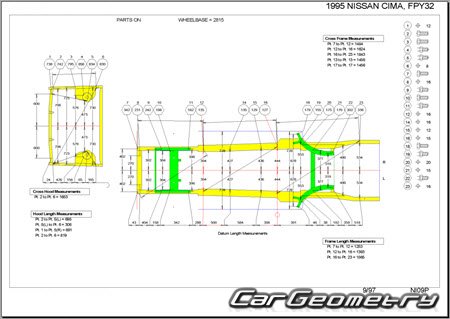   Nissan Cima (Y32) 1991-1996 (RH Japanese market) Body dimensions