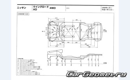   Nissan AD & Wingroad (Y11) 19992005 (RH Japanese market) Body dimensions