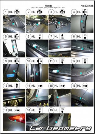   Honda CR-V Hybrid (RT RW) 2017-2023 Body dimensions