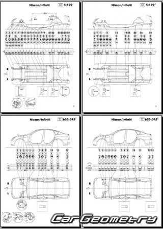   Nissan Fuga (Y50) 2004-2010 (RH Japanese market) Body dimensions