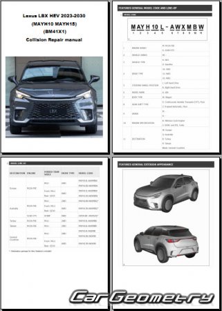   Lexus LBX Hybrid 2023-2030 Collision Repair Manual