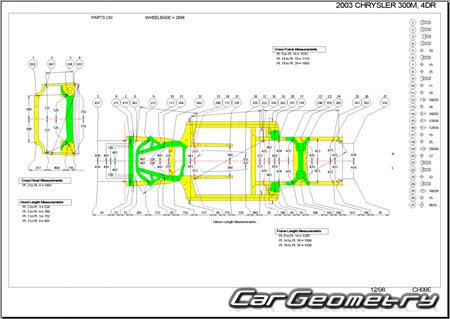 Chrysler 300M (LH) 19982004 Body dimensions