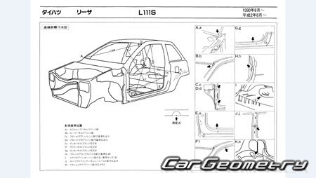 Daihatsu Leeza (L100 L111) 1986-1991 Body dimensions