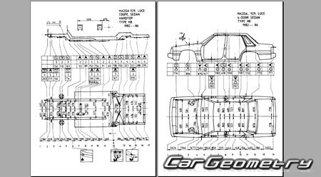 Mazda Cosmo & Luce (HB) 1981-1986 (RH Japanese market) Body dimensions