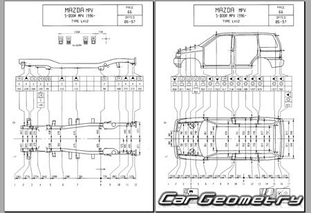 Mazda MPV (LV) 1995-1999 (RH Japanese market) Body dimensions